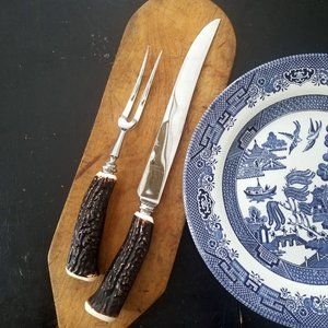 Set of Kirk and Matz Sheffield Stag Handle Cutlery